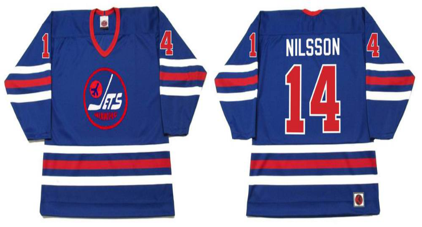 2019 Men Winnipeg Jets 14 Nilsson blue CCM NHL jersey